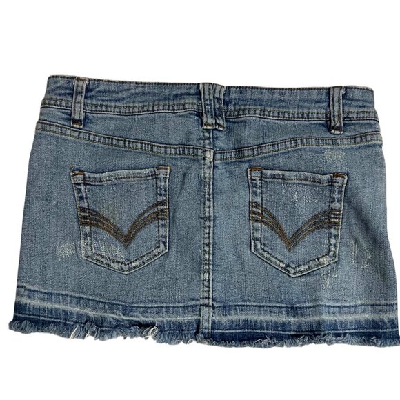 Younique Distressed Denim Micro Mini Vampire Diaries Skirt Size S - Picture 3 of 5